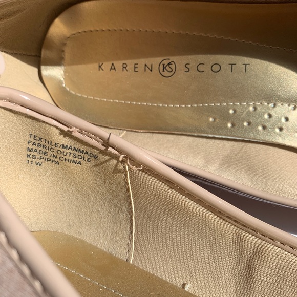 ☀️11 W Low wedge blush pink bow flat Karen Scott - Picture 5 of 7